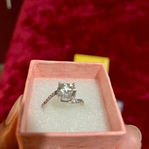 2 carat Moissanite stone over sterling silver woman ring